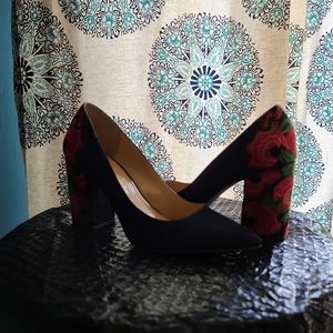 Blue Jean with Flowers Heels